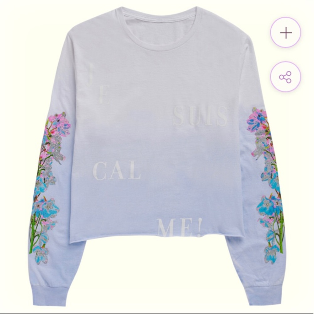 Taylor Swift Je Suis Calme! cropped long sleeve